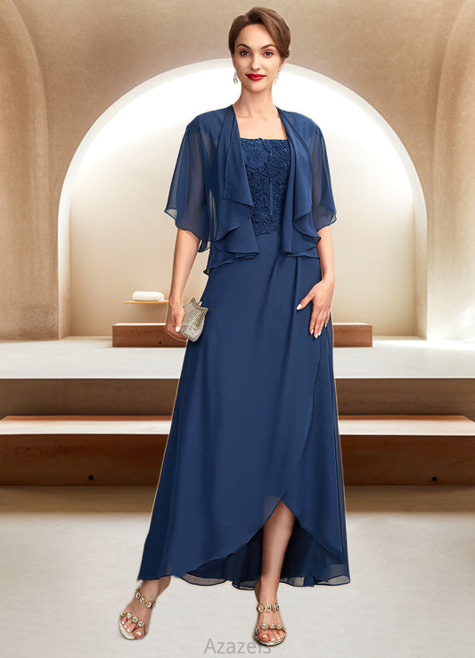 Lailah A-Line Square Neckline Asymmetrical Chiffon Lace Mother of the Bride Dress DF126P0015034