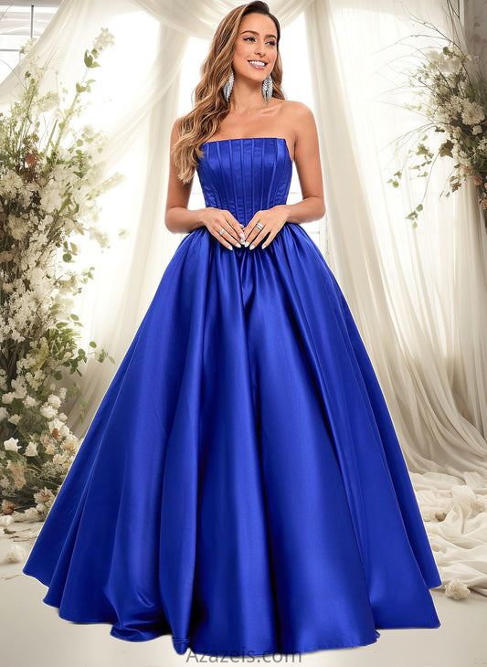 Valery Ball-Gown/Princess Straight Floor-Length Satin Prom Dresses DFP0025831