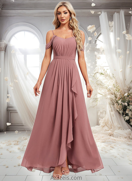 Lila A-line Cold Shoulder Asymmetrical Chiffon Bridesmaid Dress DFP0025823