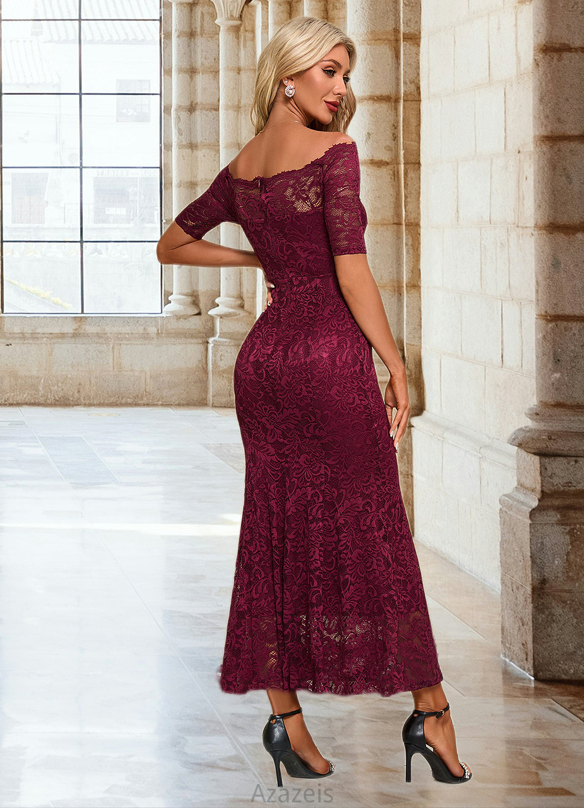 Areli Boat Neck Elegant Trumpet/Mermaid Lace Maxi Dresses DFP0022251