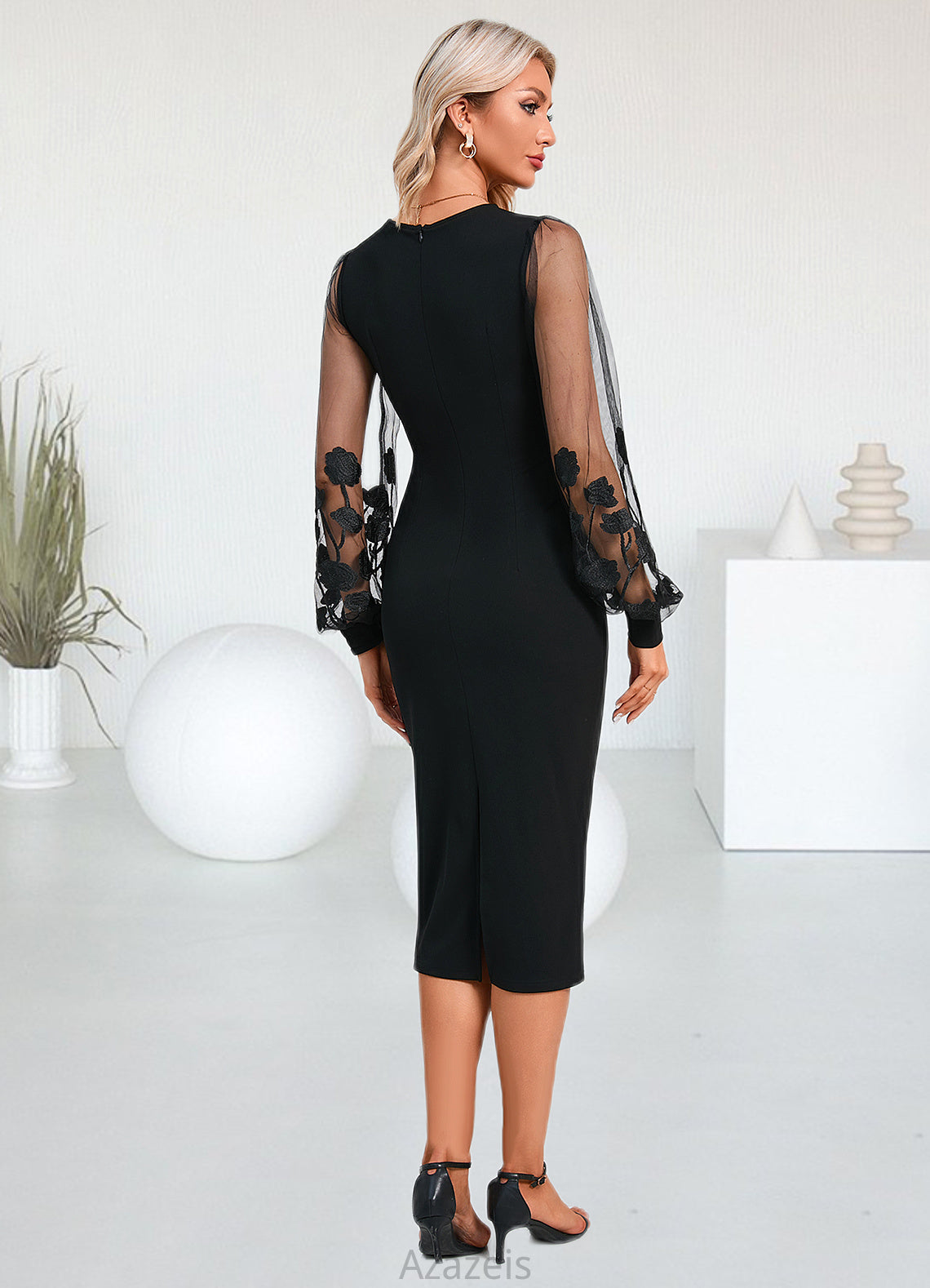 Mollie Scoop Elegant Sheath/Column Polyester Dresses DFP0022312