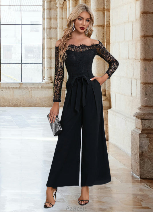 Jaylen Cold Shoulder Elegant Jumpsuit/Pantsuit Polyester Asymmetrical Maxi Dresses DFP0022319