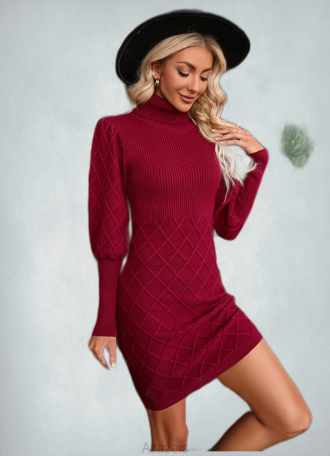 Willa High Neck Elegant Bodycon Cotton Blends Mini Dresses DFP0022559