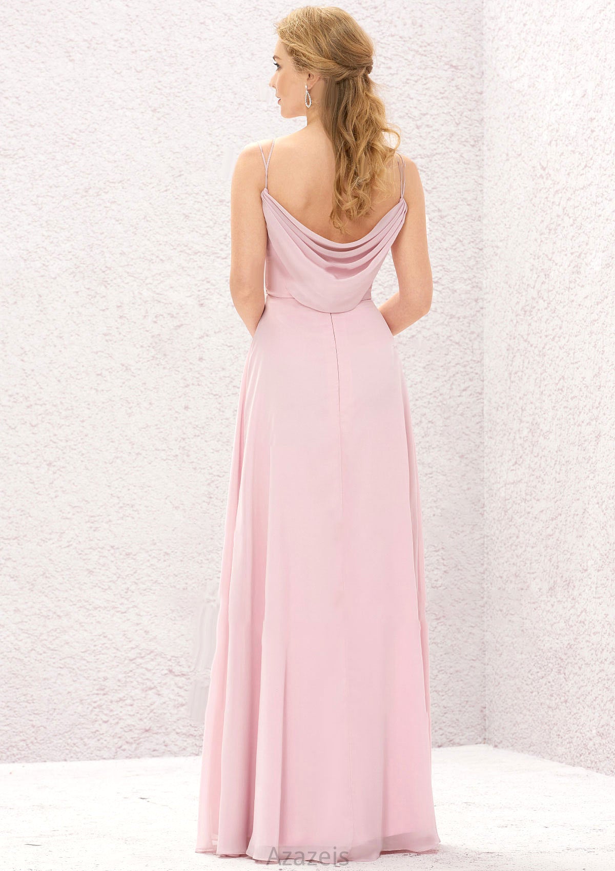 A-line Sweetheart Sleeveless Long/Floor-Length Chiffon Bridesmaid Dresses With Pleated Cara DFP0025335