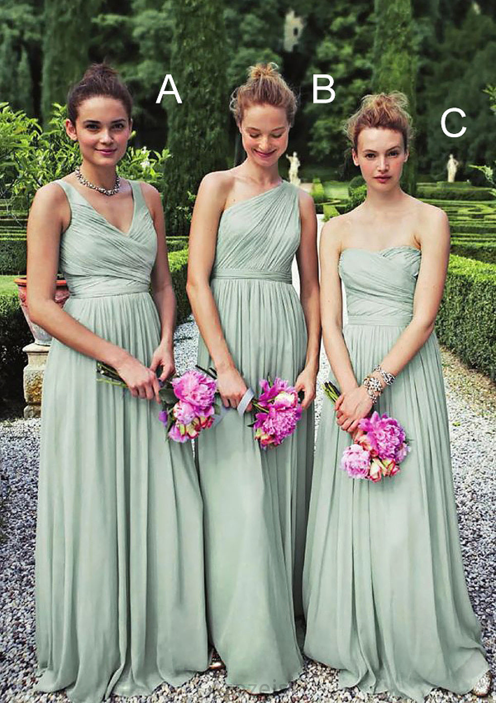 Pleated Sleeveless Floor-Length A-Line Combination Gentle Bridesmaid Dresseses Jaylin DFP0025353