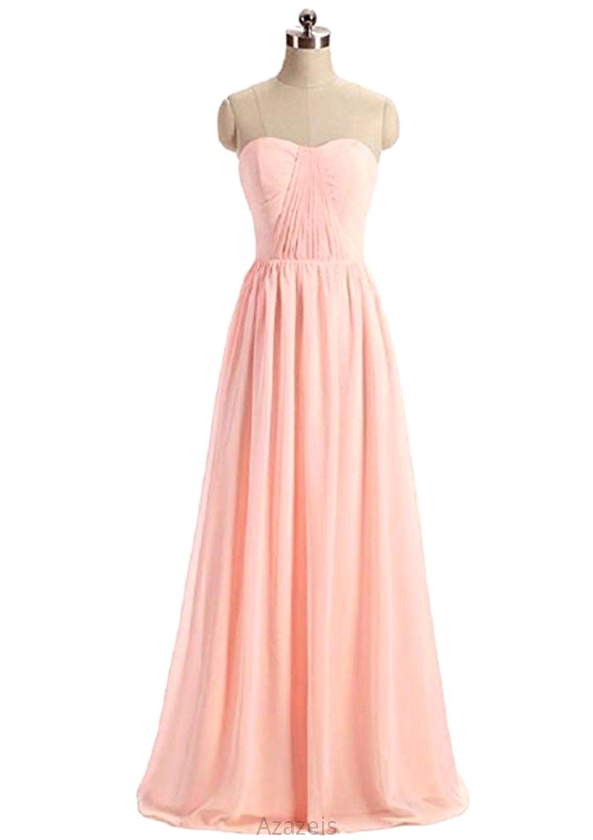 Sweetheart Sleeveless Long/Floor-Length A-Line/Princess Chiffon Bridesmaid Dresses Haleigh DFP0025418