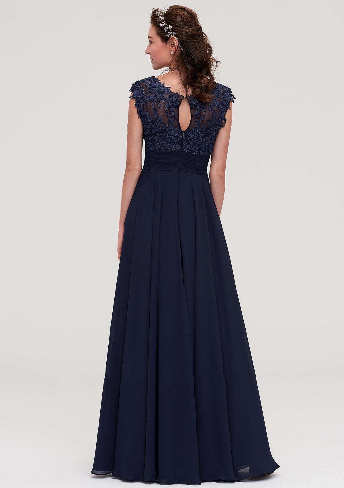 Sleeveless Chiffon A-line/Princess Long/Floor-Length Bridesmaid Dresseses With Appliqued Tessa DFP0025455