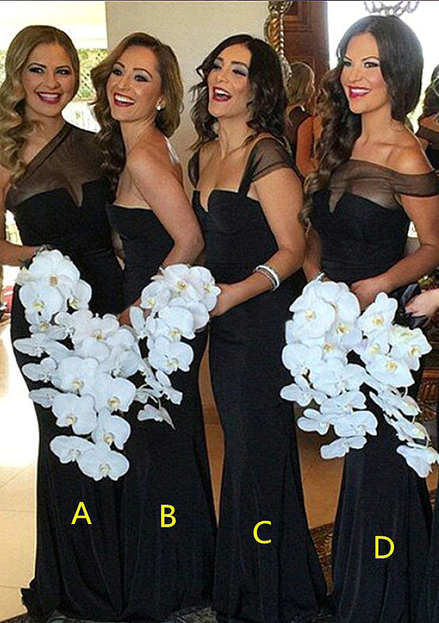 Sweetheart Sleeveless Long/Floor-Length Sheath/Column Elastic Satin Bridesmaid Dresses Nataly DFP0025542