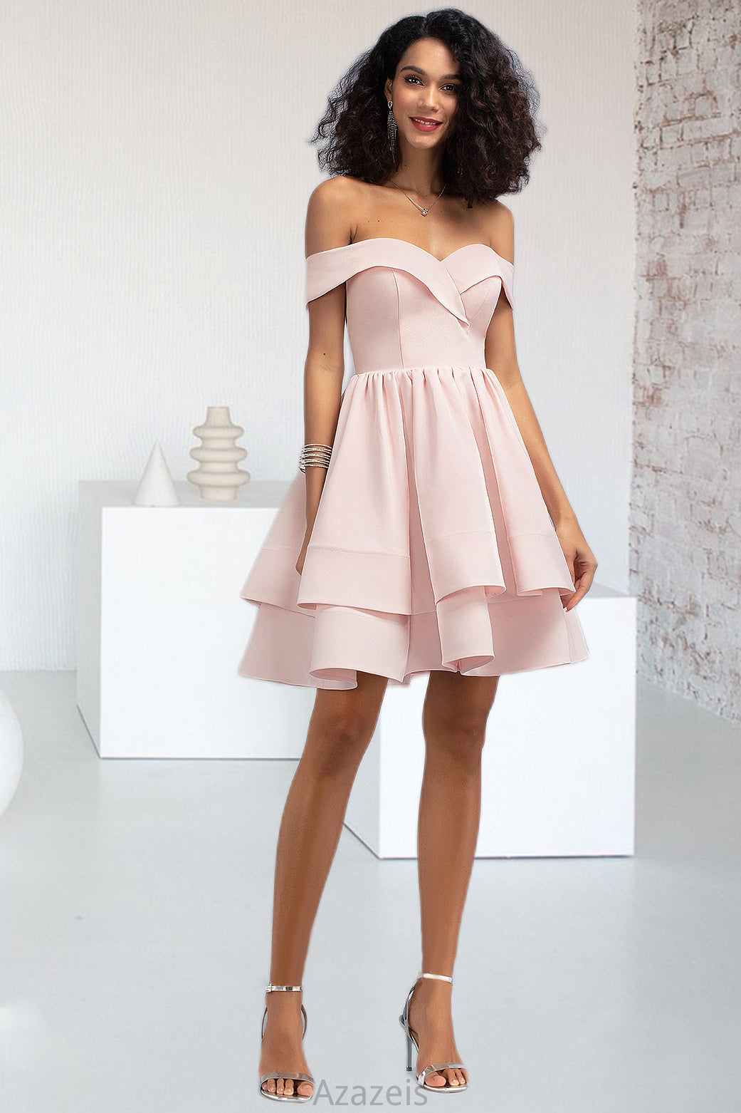 June A-line Short/Mini Stretch Crepe Homecoming Dress With Cascading Ruffles DFP0020540