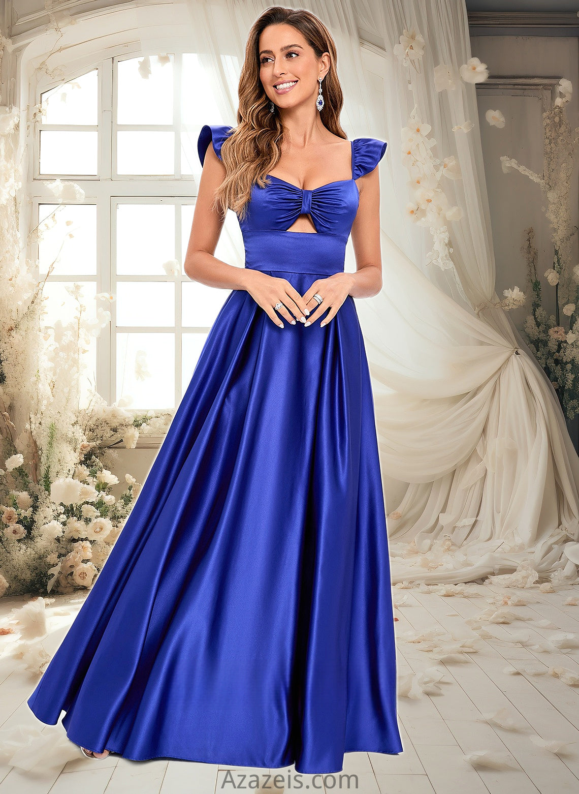 Judith Ball-Gown/Princess Sweetheart Floor-Length Satin Prom Dresses DFP0025859