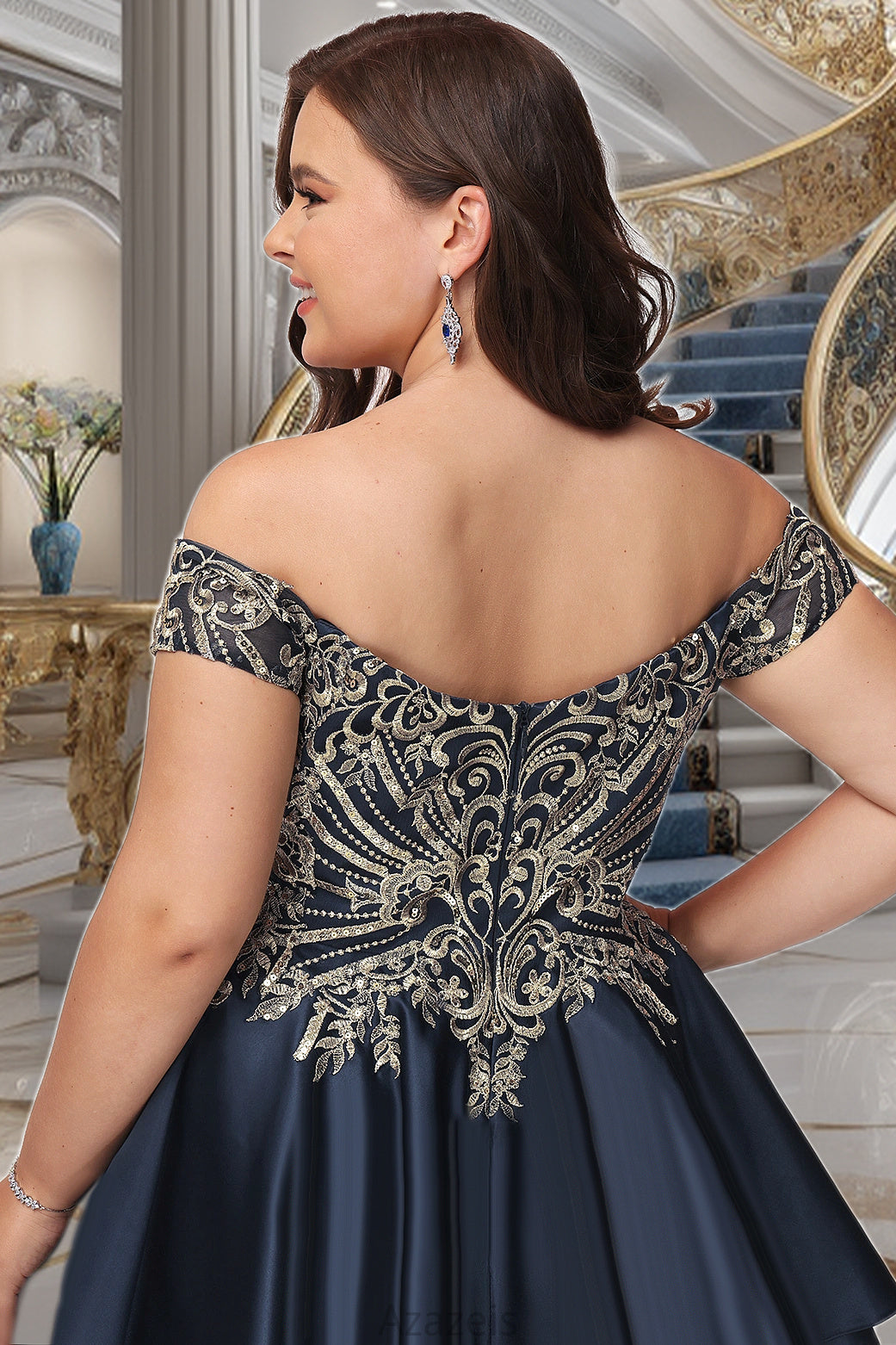 Frances A-line Off the Shoulder Short/Mini Satin Homecoming Dress DFP0020562