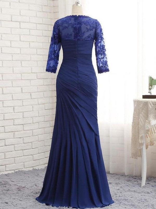 Viviana Trumpet/Mermaid Chiffon Lace Sweetheart 3/4 Sleeves Floor-Length Mother of the Bride Dresses DFP0020442