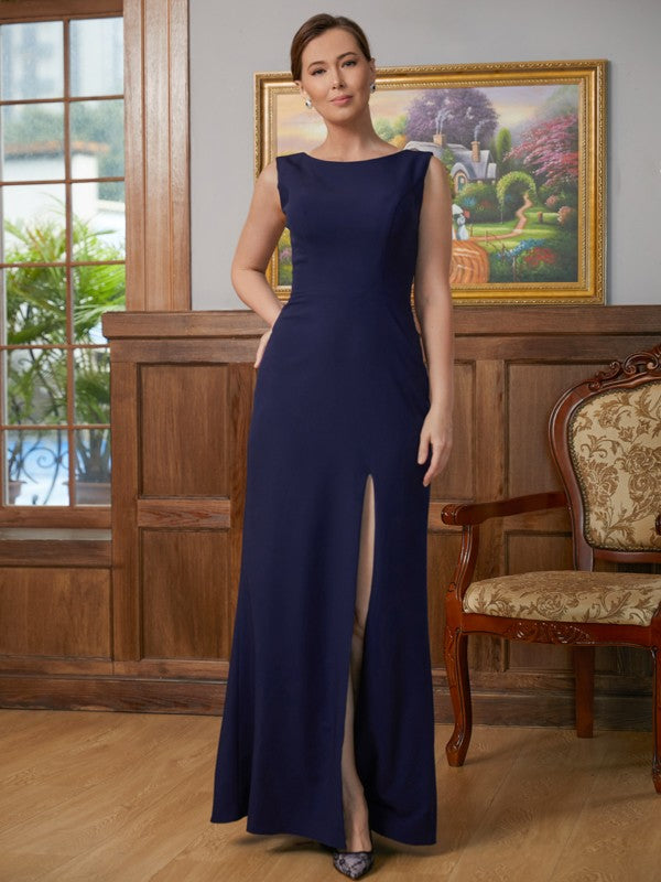 Sherlyn Sheath/Column Stretch Crepe Scoop Sleeveless Floor-Length Mother of the Bride Dresses DFP0020361