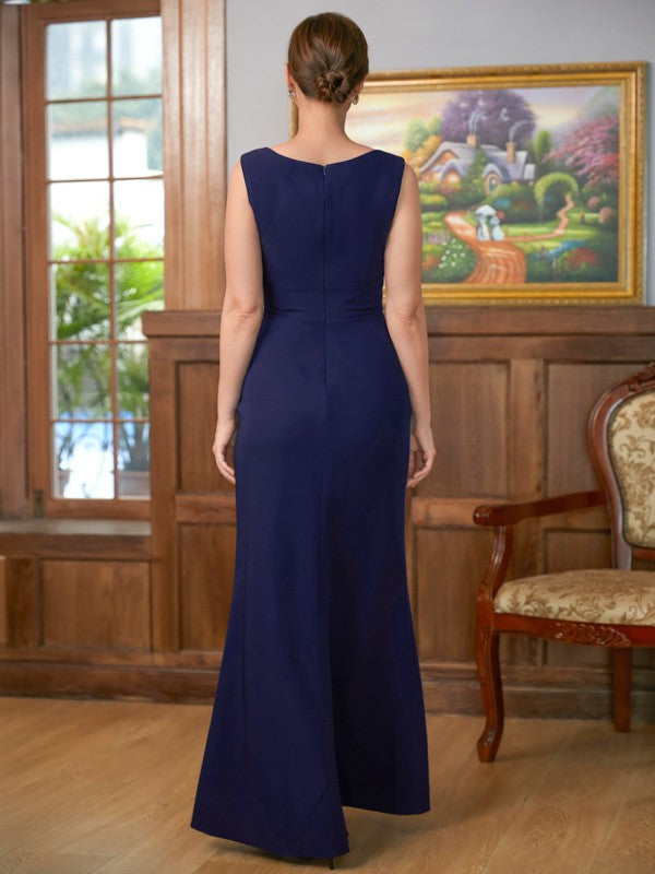 Sherlyn Sheath/Column Stretch Crepe Scoop Sleeveless Floor-Length Mother of the Bride Dresses DFP0020361