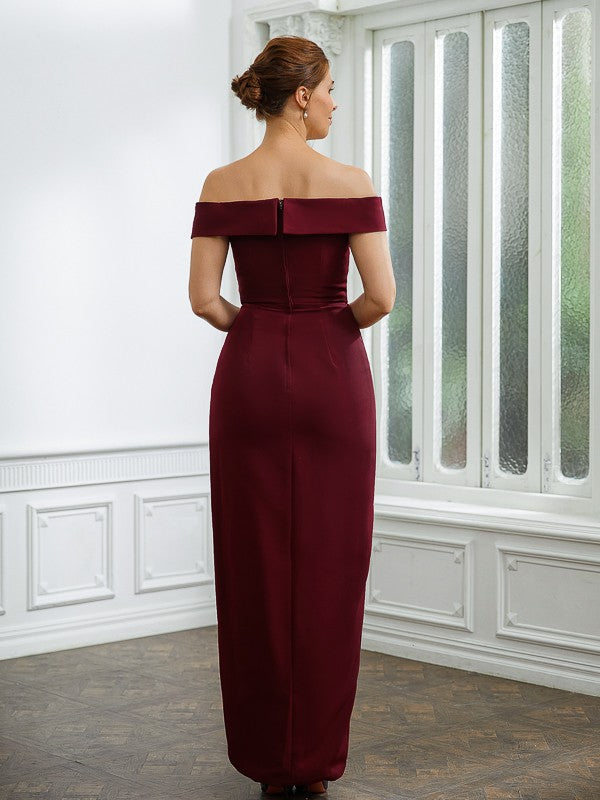 Dania Sheath/Column Stretch Crepe Ruched Off-the-Shoulder Sleeveless Floor-Length Mother of the Bride Dresses DFP0020245