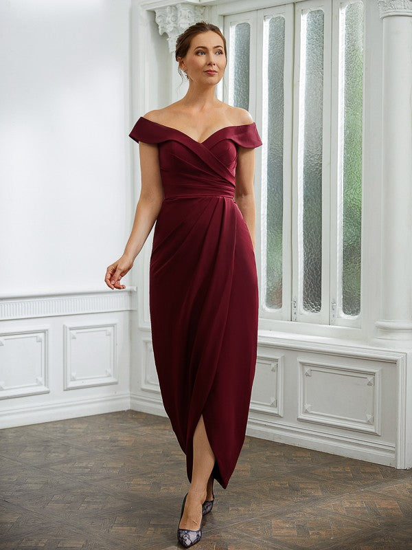 Dania Sheath/Column Stretch Crepe Ruched Off-the-Shoulder Sleeveless Floor-Length Mother of the Bride Dresses DFP0020245