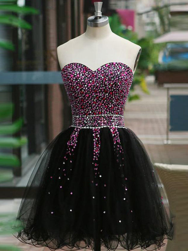 2024 Ball Gown Sweetheart Sleeveless Beading Organza Cut Sahna Homecoming Dresses Short/Mini