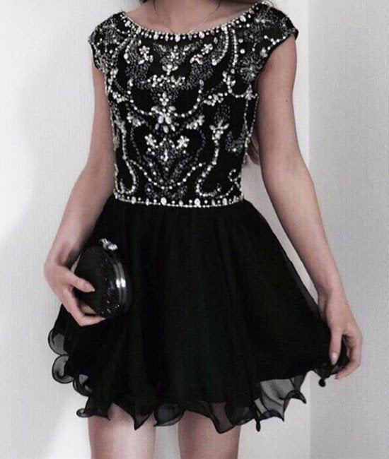 Scoop Cap Homecoming Dresses Carlie A Line Sleeve Organza Pleated Beading Rhinestone Short