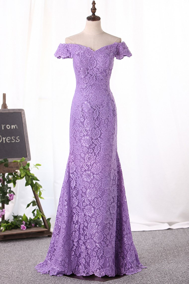 2024 New Arrival Mother Of The Bride Dresses Off The Shoulder Lace Floor Length