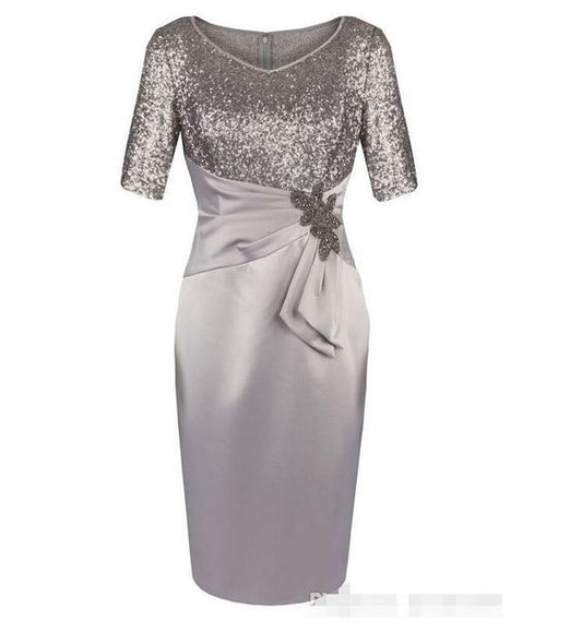 V Neck Sheath Mother Of The Bride Dresses Homecoming Dresses Teagan With Sequins CD23433