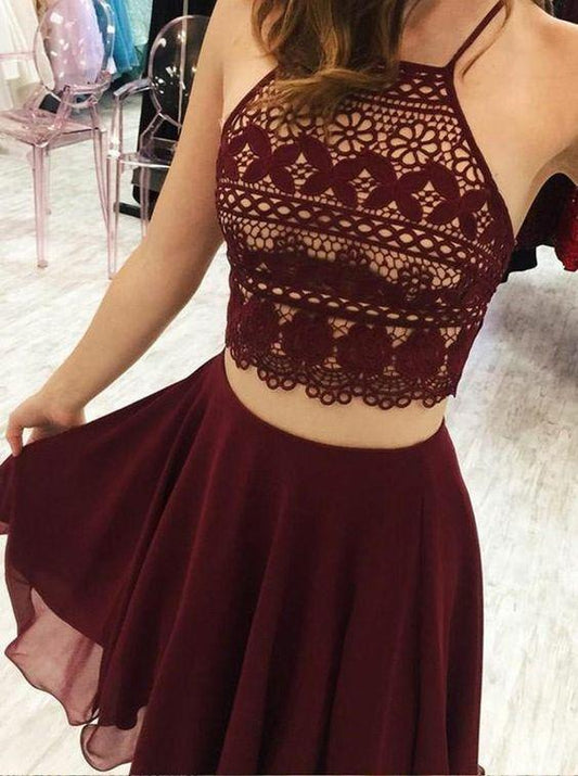 Two Piece Homecoming Dresses Valeria Short Burgundy CD378