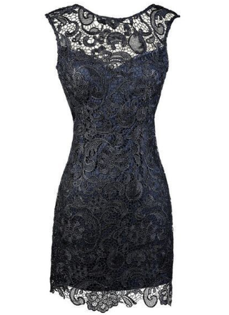 Sheath Homecoming Dresses Luz Lace Bateau Backless Short Navy Blue Mother Of The Bride Dress DF819