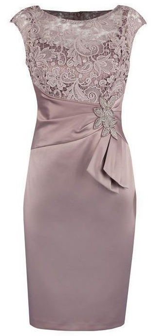 Sheath Grey Bateau Cap Homecoming Dresses Lace Mya Sleeves Mother Of The Bride With Appliques DF820