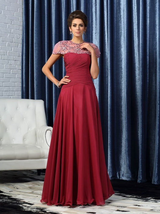 A-Line/Princess Sweetheart Ruched Sleeveless Long Chiffon Mother of the Bride Dresses DFP0007444