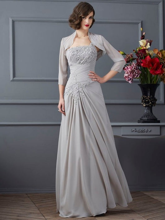 A-Line/Princess One-Shoulder Sleeveless Beading Long Chiffon Mother of the Bride Dresses DFP0007167