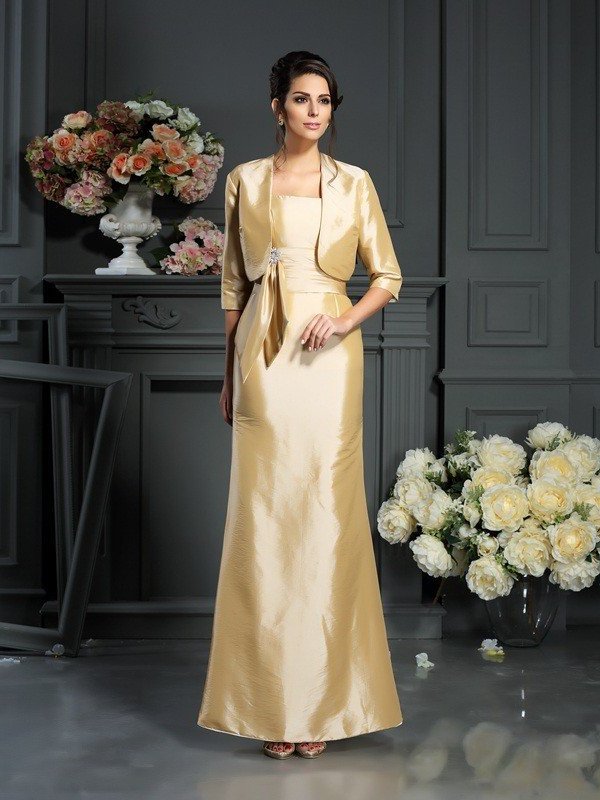 Sheath/Column Straps Bowknot Sleeveless Long Taffeta Mother of the Bride Dresses DFP0007334