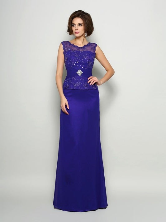 A-Line/Princess V-neck Beading Sleeveless Long Chiffon Mother of the Bride Dresses DFP0007315