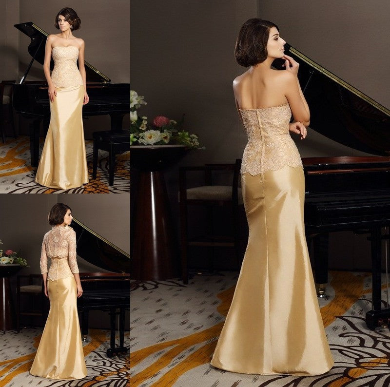 Trumpet/Mermaid Sweetheart Lace Sleeveless Long Taffeta Mother of the Bride Dresses DFP0007208