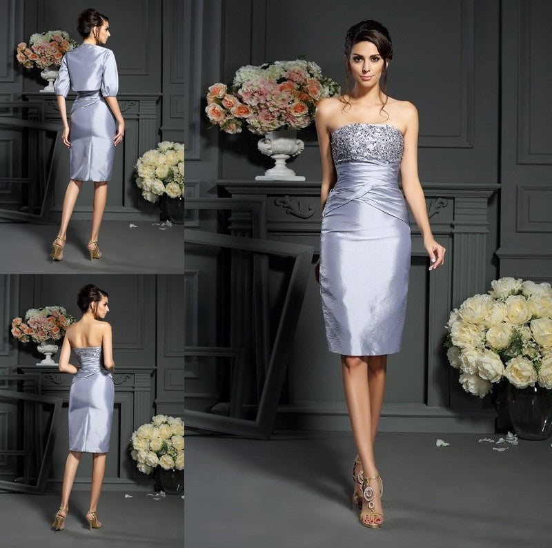 Sheath/Column Sweetheart Sleeveless Short Taffeta Mother of the Bride Dresses DFP0007344