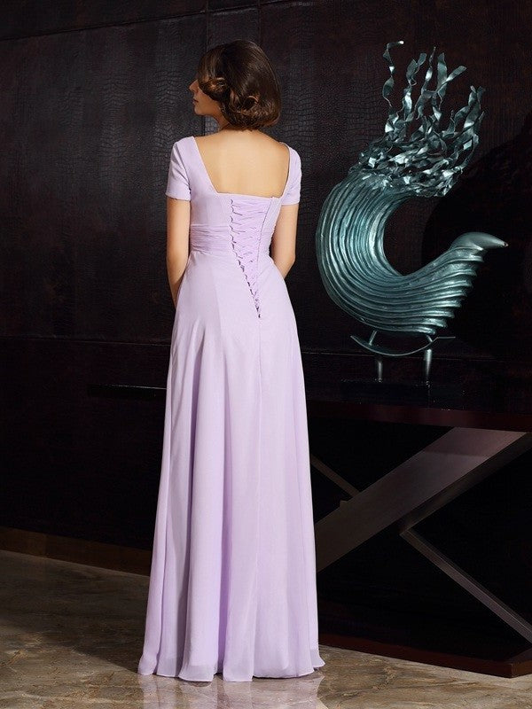 A-Line/Princess Square Beading Sleeveless Long Chiffon Mother of the Bride Dresses DFP0007182