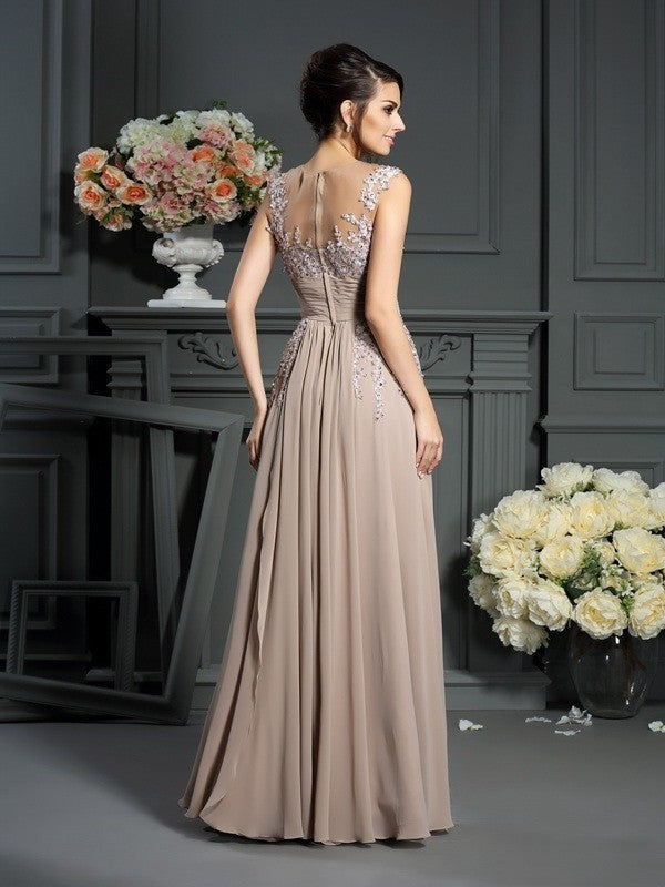 A-Line/Princess Scoop Beading Sleeveless Long Silk like Satin Mother of the Bride Dresses DFP0007114