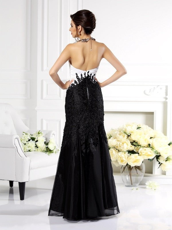 Trumpet/Mermaid Strapless Applique Sleeveless Long Tulle Mother of the Bride Dresses DFP0007161