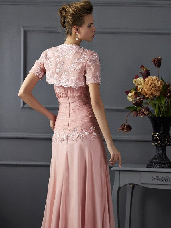 A-Line/Princess Sweetheart Sleeveless Applique Long Chiffon Mother of the Bride Dresses DFP0007226