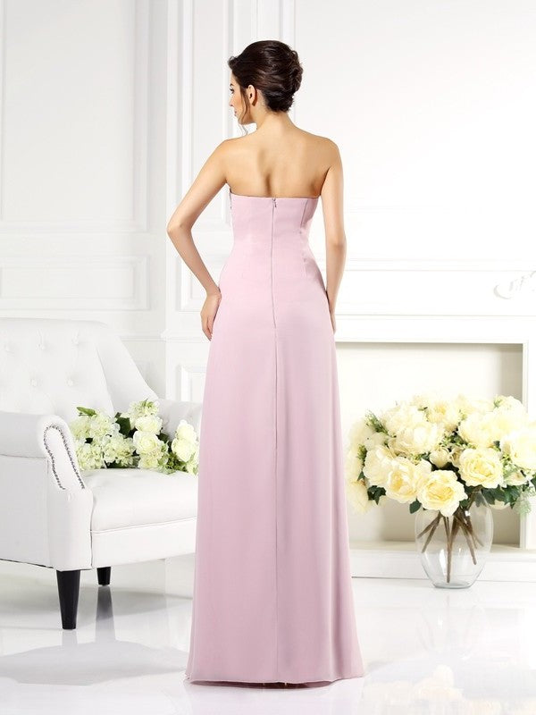 A-Line/Princess Strapless Lace Sleeveless Long Chiffon Mother of the Bride Dresses DFP0007331