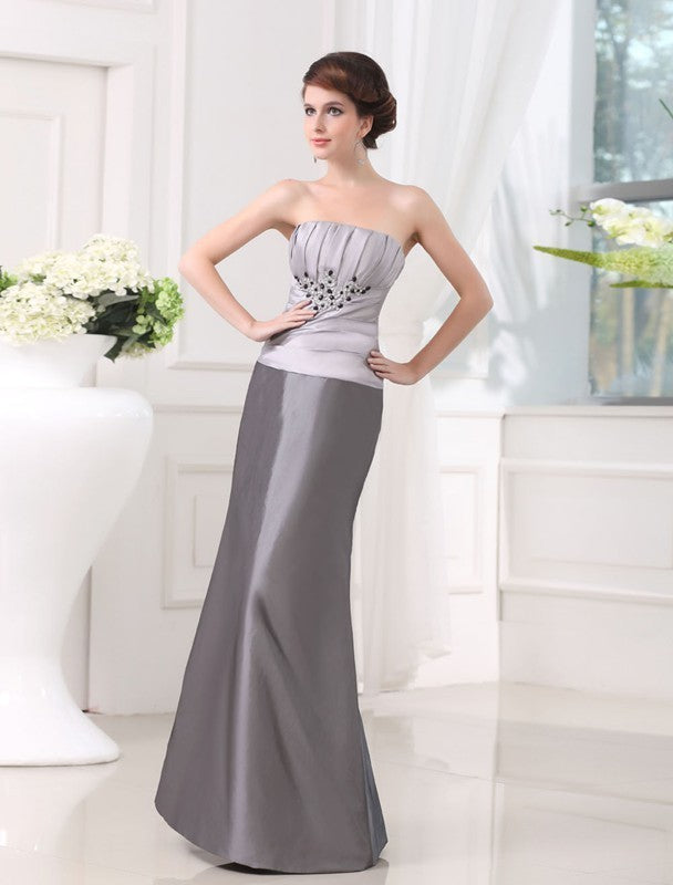 Beading Strapless Sleeveless Taffeta Long Applique Mother of the Bride Dresses DFP0007440