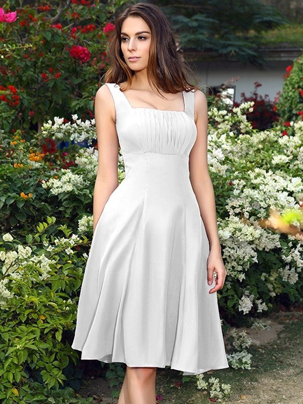 A-Line/Princess Square Sleeveless Short Chiffon Bridesmaid Dresses DFP0005689