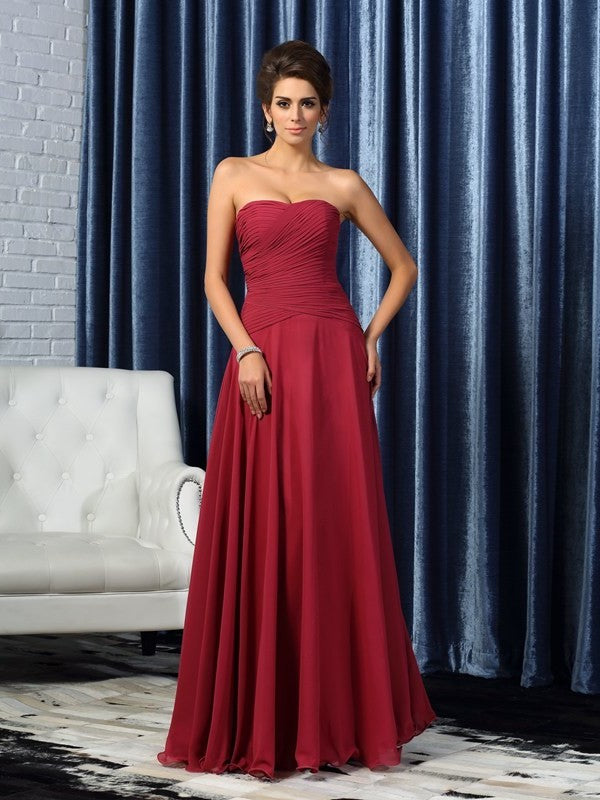 A-Line/Princess Sweetheart Ruched Sleeveless Long Chiffon Mother of the Bride Dresses DFP0007444