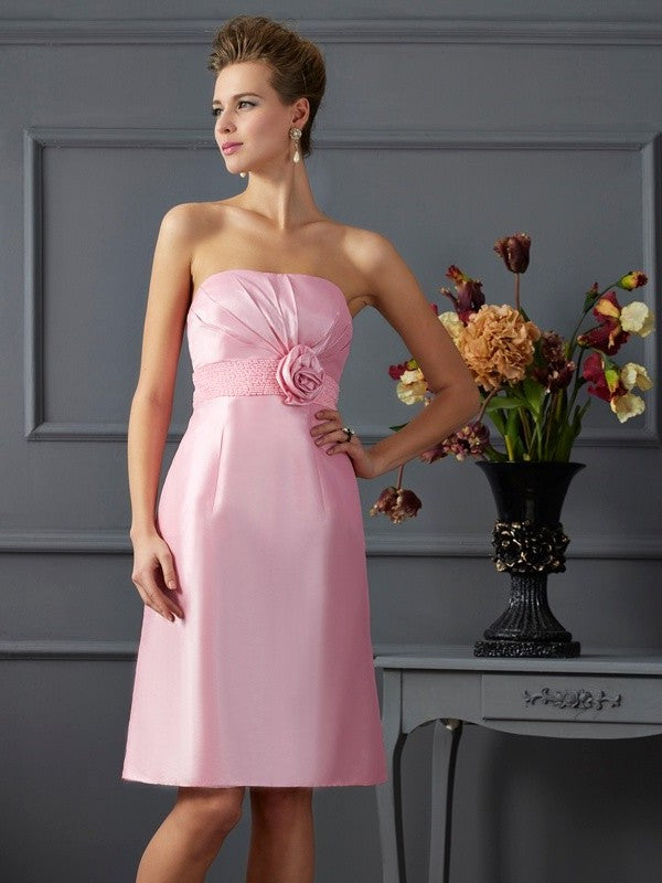 Sheath/Column Strapless Sleeveless Beading Short Taffeta Mother of the Bride Dresses DFP0007453