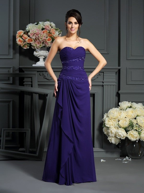 A-Line/Princess Sweetheart Beading Sleeveless Long Chiffon Mother of the Bride Dresses DFP0007412