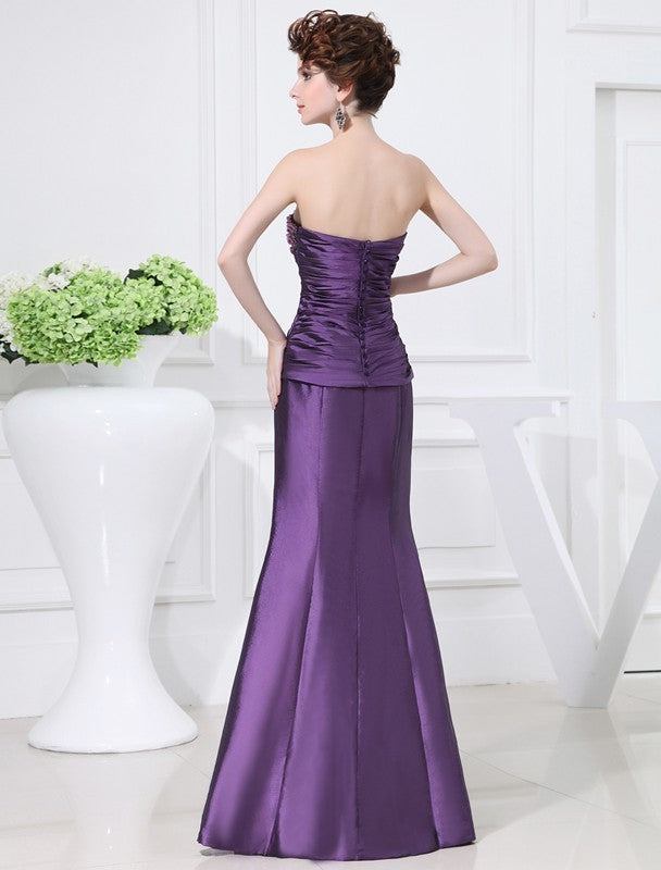 Trumpet/Mermaid Beading Strapless Sleeveless Long Taffeta Mother of the Bride Dresses DFP0007417