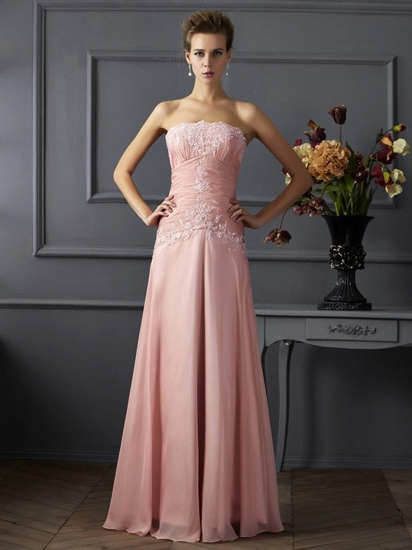 A-Line/Princess Sweetheart Sleeveless Applique Long Chiffon Mother of the Bride Dresses DFP0007226