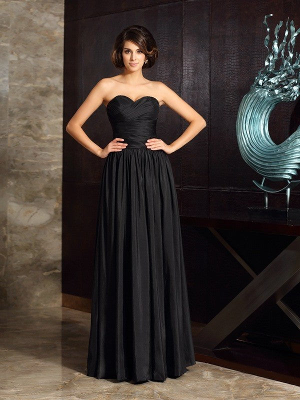 A-Line/Princess Sweetheart Applique Sleeveless Long Taffeta Mother of the Bride Dresses DFP0007383