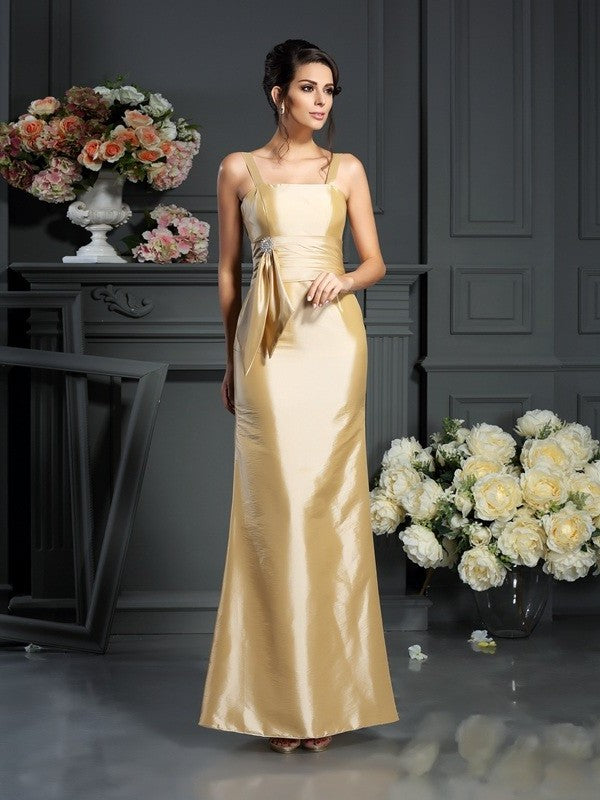 Sheath/Column Straps Bowknot Sleeveless Long Taffeta Mother of the Bride Dresses DFP0007334