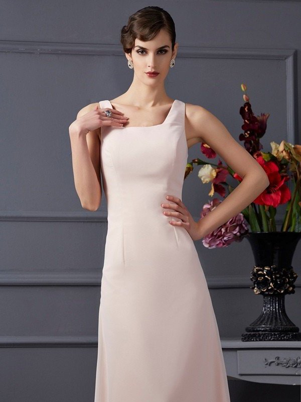 Sheath/Column Square Sleeveless Long Chiffon Mother of the Bride Dresses DFP0007276