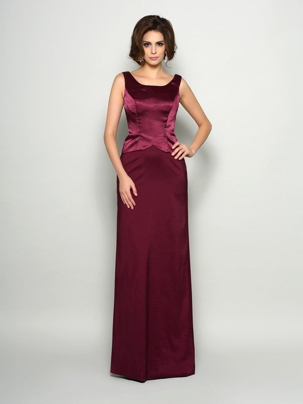 A-Line/Princess Square Sleeveless Long Elastic Woven Satin Mother of the Bride Dresses DFP0007442