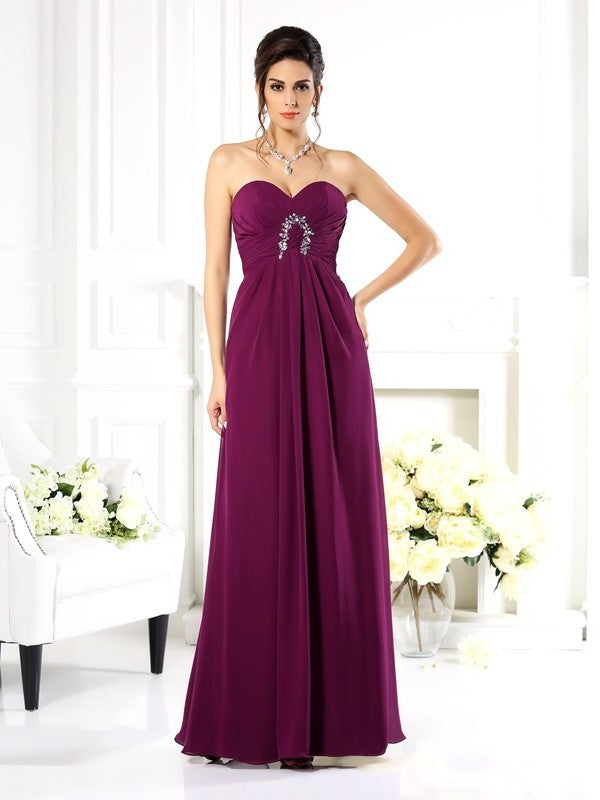 A-Line/Princess Sweetheart Beading Sleeveless Long Chiffon Mother of the Bride Dresses DFP0007374